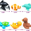 Tub Works® Marine™ Mold Free Bath Toys, 6 Pack | Sealed, No Hole Bath Toys Design Keeps Moisture Out | Soft, Squeezable & Float on Water | Easy-Grip