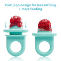 Frida Baby Push Pop Silicone Feeder, Baby Fruit Food Feeder to Safely Introduce New Foods, Fresh + Frozen, Breastmilk Popsicles, BPA Free, Dishwasher