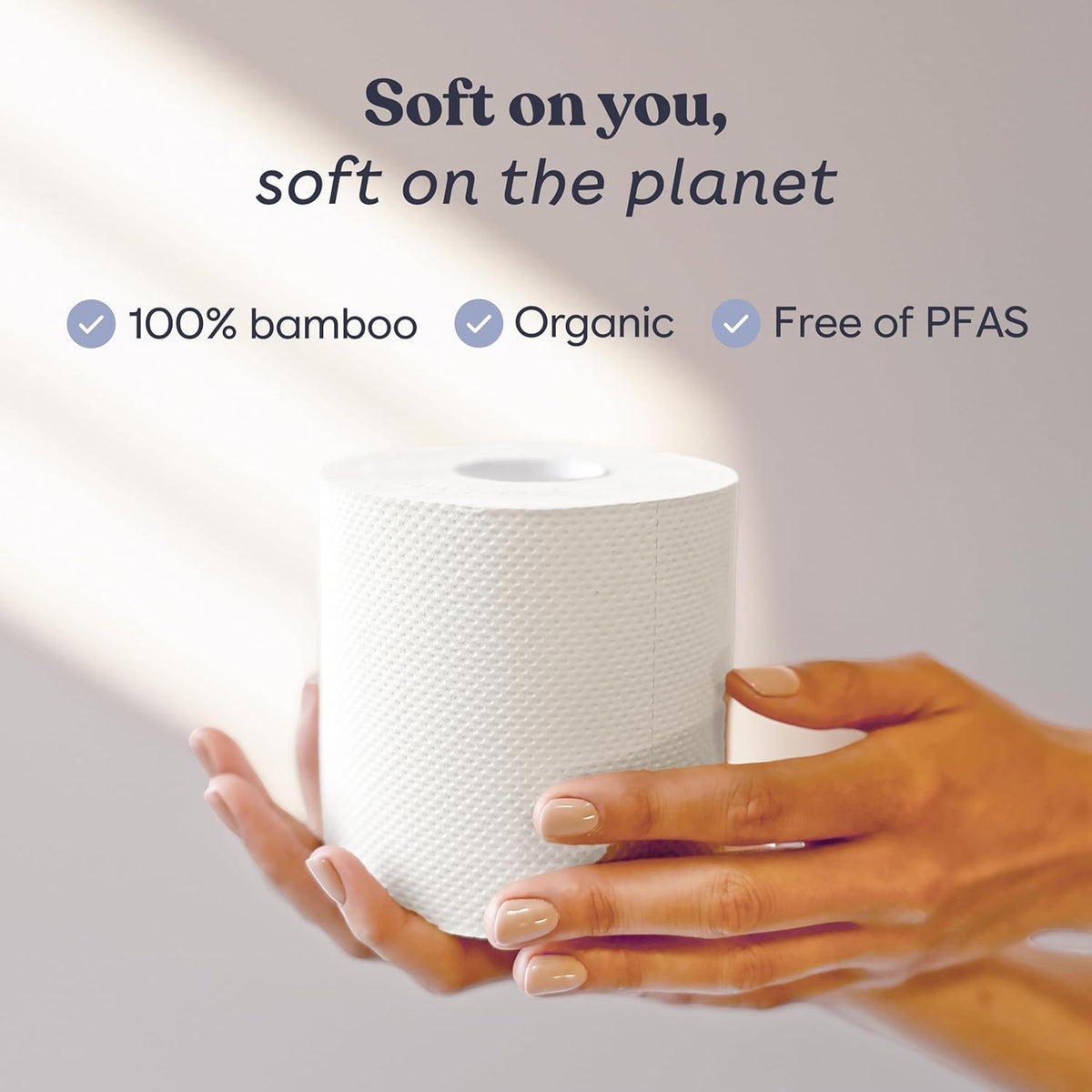 Betterway Bamboo Toilet Paper 3 Ply - Sustainable Toilet Tissue - 12 Double Rolls & 360 Sheets Per Roll - Septic Safe - Organic, Plastic Free - FSC