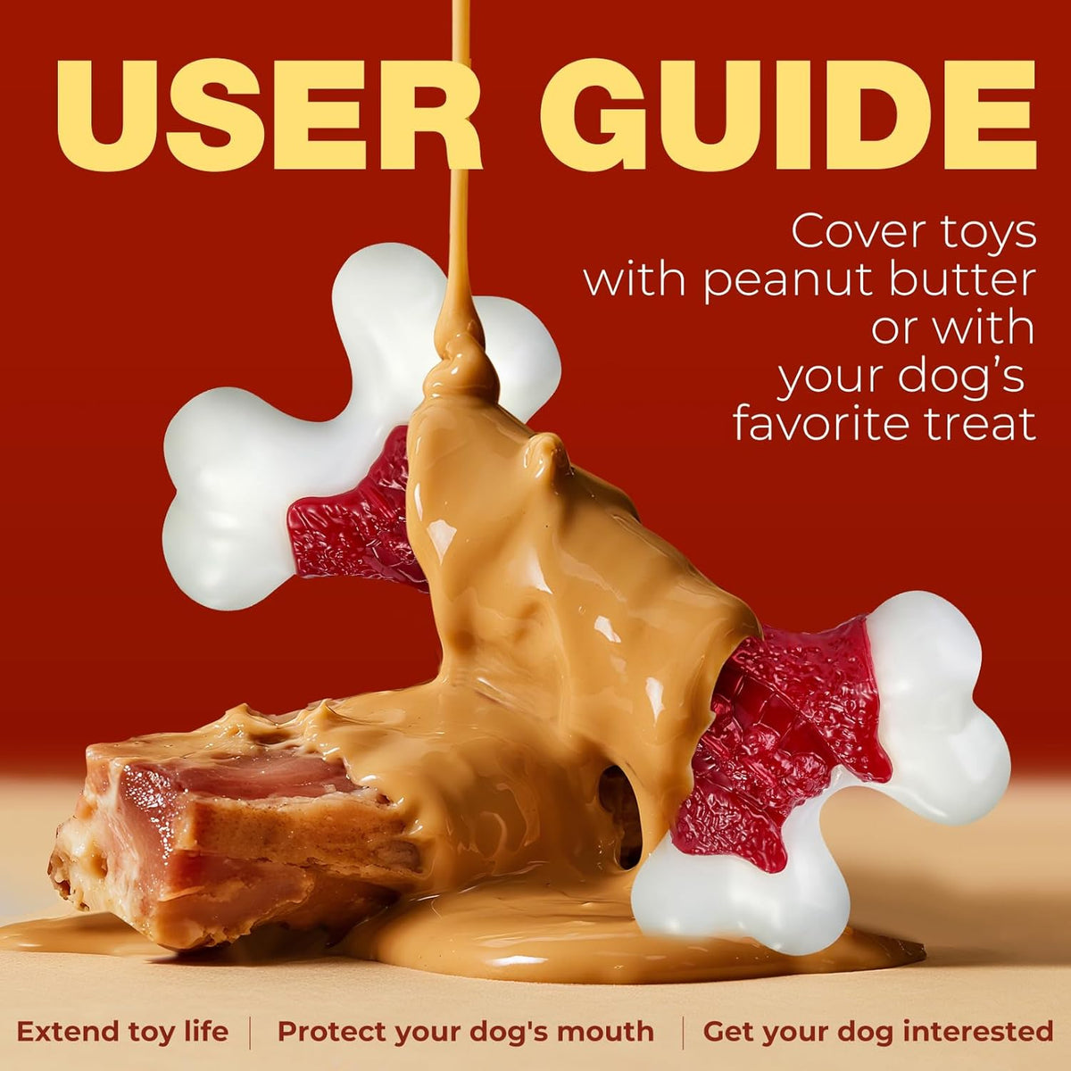 Tough Dog Toys, Toys for Aggressive Chewers Large Breed, Chew Dogs, Bone Toy Nylon Dogs Almost Indestructible