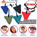 Chew Necklaces for Sensory Kids, 6 Pack Chewy Necklace Sensory Toys for Autism, ADHD, Anxiety- Silicone Teething Necklace Oral Chew Toys for Boys