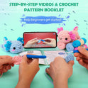 Crochetta Crochet Kit for Beginners, Crochet Starter Kit w Step-by-Step Video Tutorials, Easy Beginner Crochet Kit for Adults & Kids, Women & Men