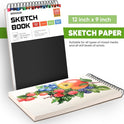 Soucolor Sketch Book, Spiral Bound Acid-Free Sketchbook with 68lb/100gsm for Paper Painting, Drawing, Writing, Artist Sketching Pad for Kids, Adults