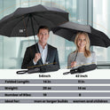SIEPASA Compact Travel Umbrella - Windproof Auto Open/Close, Small Folding Umbrella for Rain - Lightweight & Durable with Fiberglass Frame