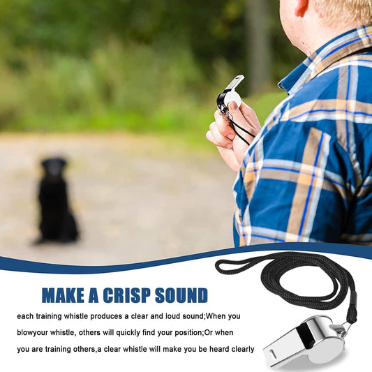 3 Pcs Whistle,Stainless Steel Sports Whistle with Lanyard for Coaches Referees Emergency Outdoor Sports