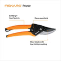 Fiskars Bypass Pruning Shears, 5/8-Inch Cut Capacity SoftGrip Hand Pruner for Small Hands, Blade Stays Sharp Through Heavy Use with Rust Resistant