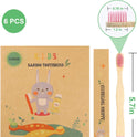 Kids Toothbrush Bamboo Toothbrushes 6 Pack - Organic Compostable Tooth Brush Wooden Baby Toddler Toothbrush, Eco-Friendly Natural Biodegradable Soft