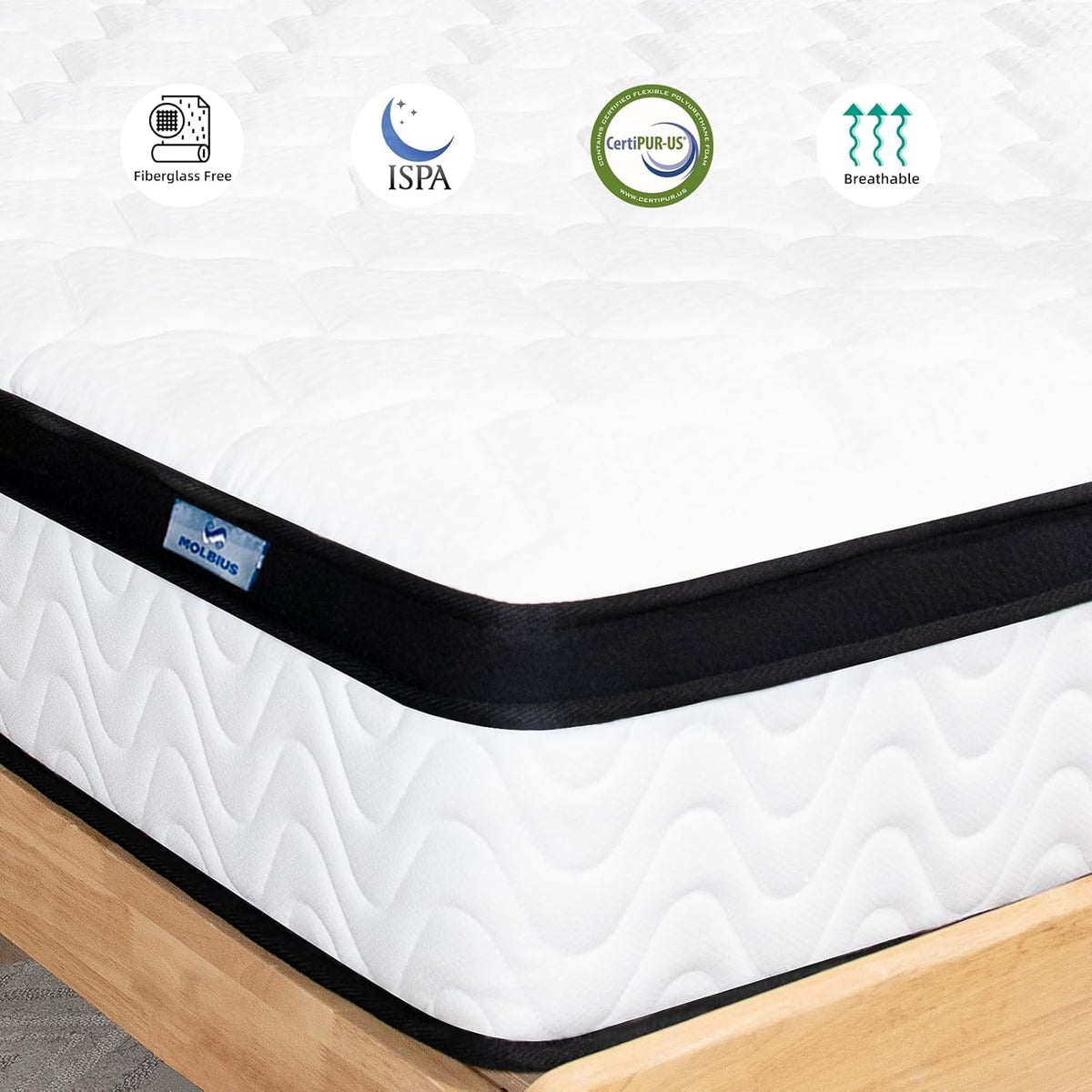 Queen Mattress 12 Inch | Hybrid Mattresses Queen Size in a Box | Medium Firm Memory Foam and Individual Pocket Springs | Fiberglass Free Bed Mattres