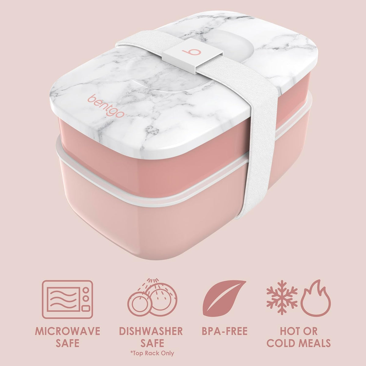 Bentgo Classic - Adult Bento Box, Stackable 3-Compartment Lunch Box with Removable Utensil Set and Sealing Strap, BPA-Free, Food Container