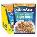 StarKist Chunk Light Tuna in Water, 2.6 oz Pouch (12 Pack) Ready to Eat Wild Caught Tuna, 17g Protein, 70 Calories Per Serving, Gluten Free, Soy