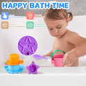 Fajiabao Baby Bath Toys for Kids Ages 1-3 Toddler Bath Toys Mold Free for 2-4 Bathtub Sand Beach Pool Water Toys for 1+ Year Old Girl Gifts 5 PCS