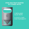 STEM Flying Insect Fan Trap for Indoor Bug Control, Attracts Mosquitoes, Fruit Flies, and House Flies, Plug-in Fan with UV Light, Starter Kit