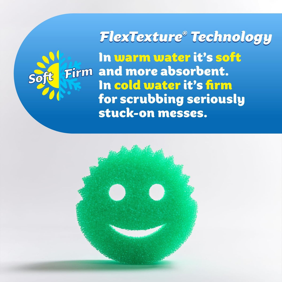 Scrub Daddy Color Sponges - Scratch-Free Multipurpose Dish Sponges for Kitchen, Bathroom & Household Cleaning - Made with BPA-Free Polymer Foam (3