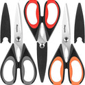 iBayam 3-Pack 8.5"Kitchen Scissors All Purpose Heavy Duty with Protective Sheath, Soft Grip Comfort Handle, Dishwasher Safe Kitchen Utensils Gadgets