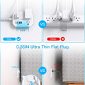 Cruise Essentials 2025,One Beat Travel Power Strip with USB C,Flat Plug Extension Cord with 3 Outlets 4 USB Ports(2 USB C),5 ft Desk Wall Outlet