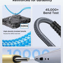 USB C Cable 10FT 3Pack Fast Charging Nylon Braided Long Type C Charger Cable for Samsung Galaxy S24 S23 S22 S21 S10 S9 S8 A02s A03s A11 A12 A13 A14
