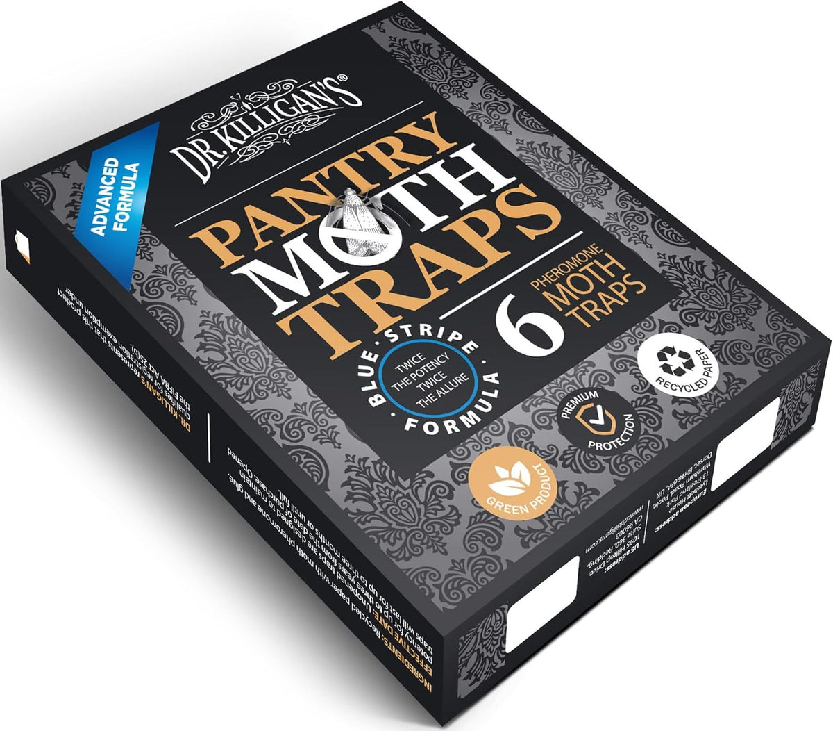 Dr. Killigan's Premium Double Potent Pantry Moth Traps with Pheromones Prime, Sticky Indian Meal Moth Traps for Kitchen, How to Get Rid of Moths