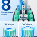 Bymore Electric Toothbrush for Adults, Sonic Rechargeable Toothbrush with 8 Brush Heads, 330-Day Battery, 5 Cleaning Modes & 2-Min Timer