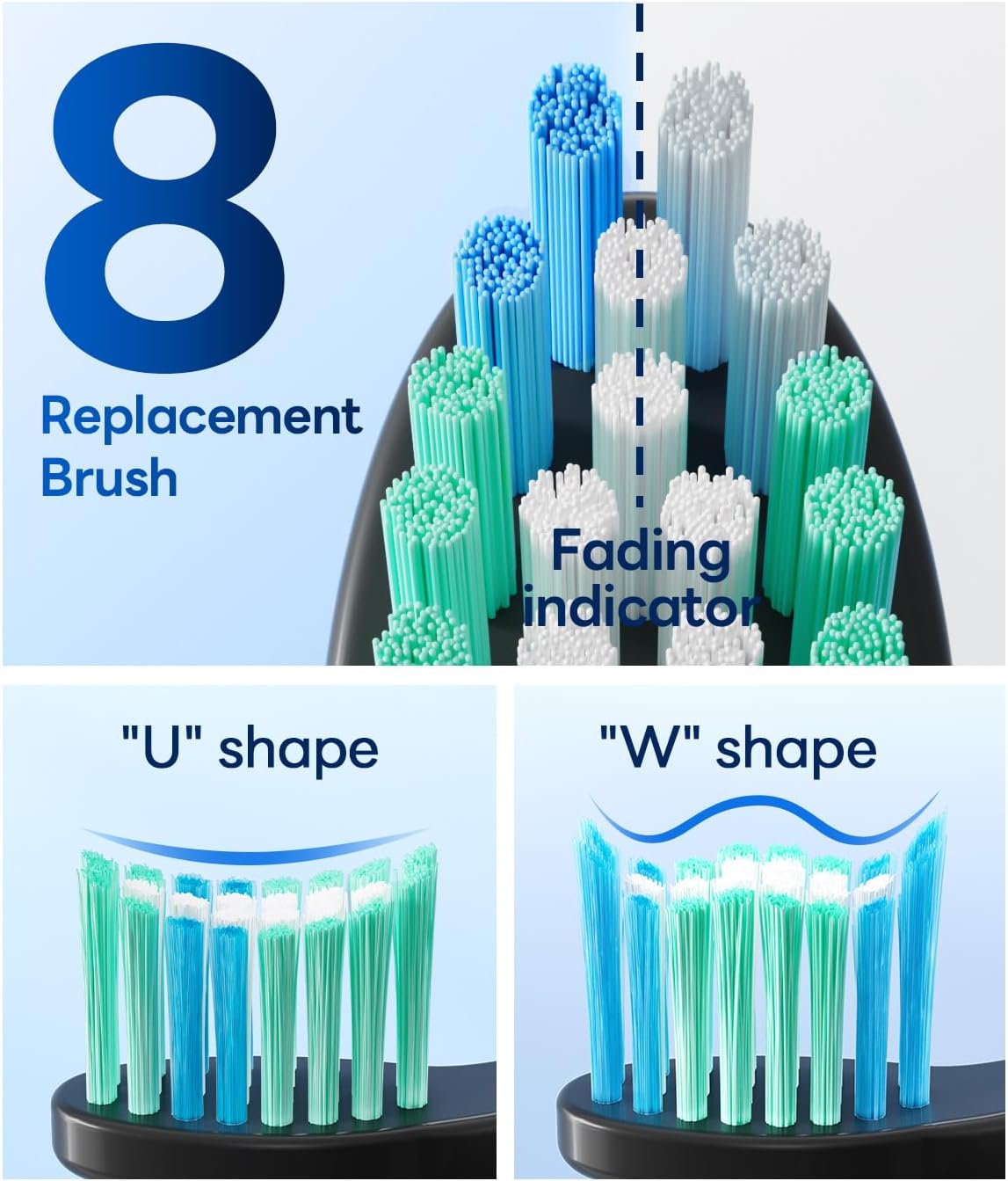 Bymore Electric Toothbrush for Adults, Sonic Rechargeable Toothbrush with 8 Brush Heads, 330-Day Battery, 5 Cleaning Modes & 2-Min Timer