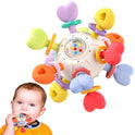 Baby Montessori Rattle & Teething Toys - Safe, Multi-Functional BPA-Free Silicone Sensory Learning Teether Baby Toys for Infant 0-12 Months Teething