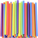 Comfy Package, [100 Count] Jumbo Plastic Smoothie Straws - 8.5" High - Assorted Colors