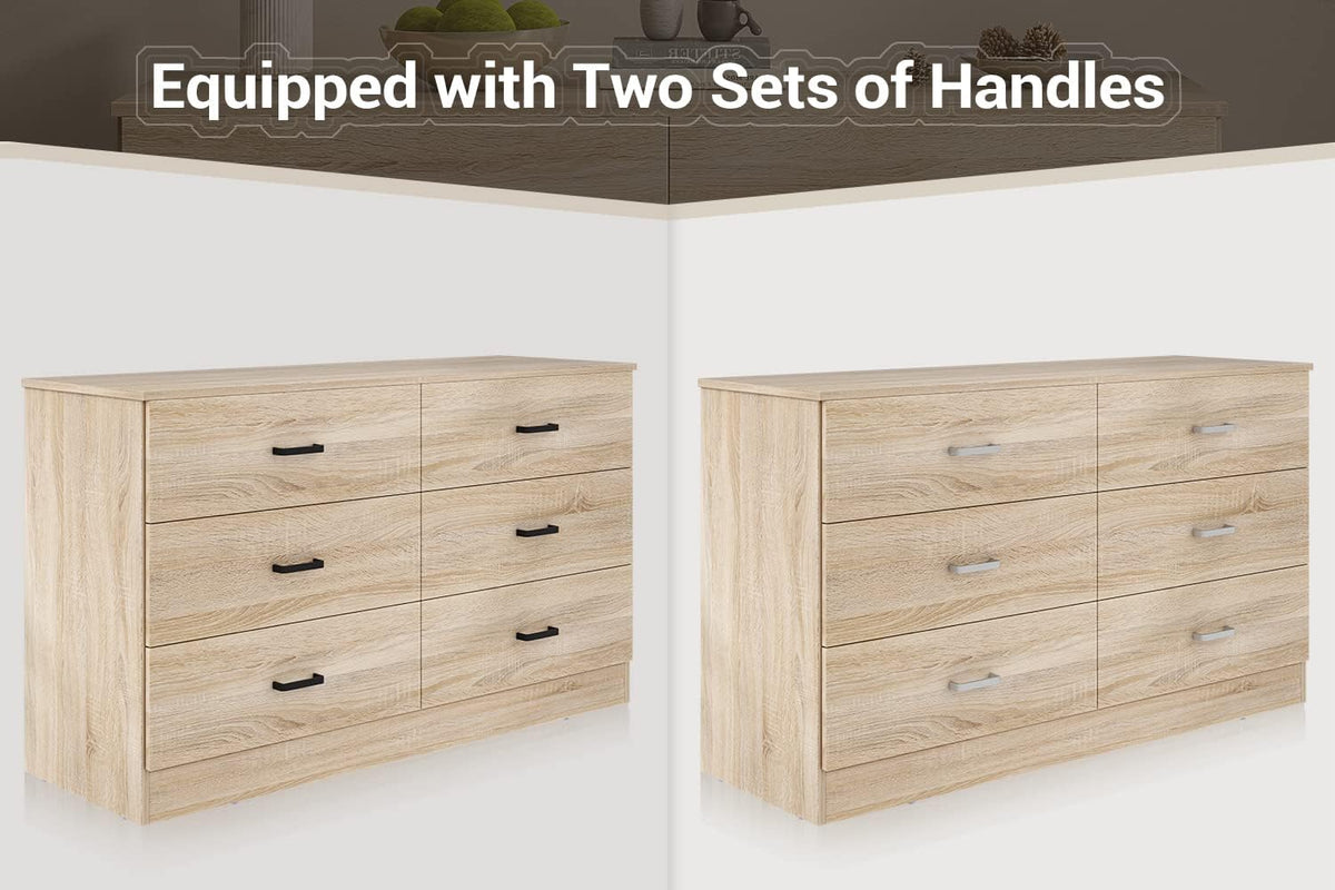 Bigbiglife Dresser for Bedroom, 6 Drawer Double Dresser, Modern Chest of Drawers with Deep Drawers, TV Stand Large Storage Organizer for Living Room