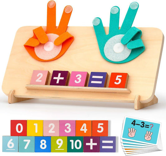 Preschool Learning Toys for Toddlers 2-4, Educational Math Manipulatives Number Counting Blocks for Kids, Montessori Toys for 3-5 Year Old Boys Girls