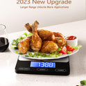 Food Scale -33lb Digital Kitchen Scale for Food Ounces Grams Rechargeable 304 Stainless Steel,Batteries and Type-C Charging | Perfect for Meal Prep