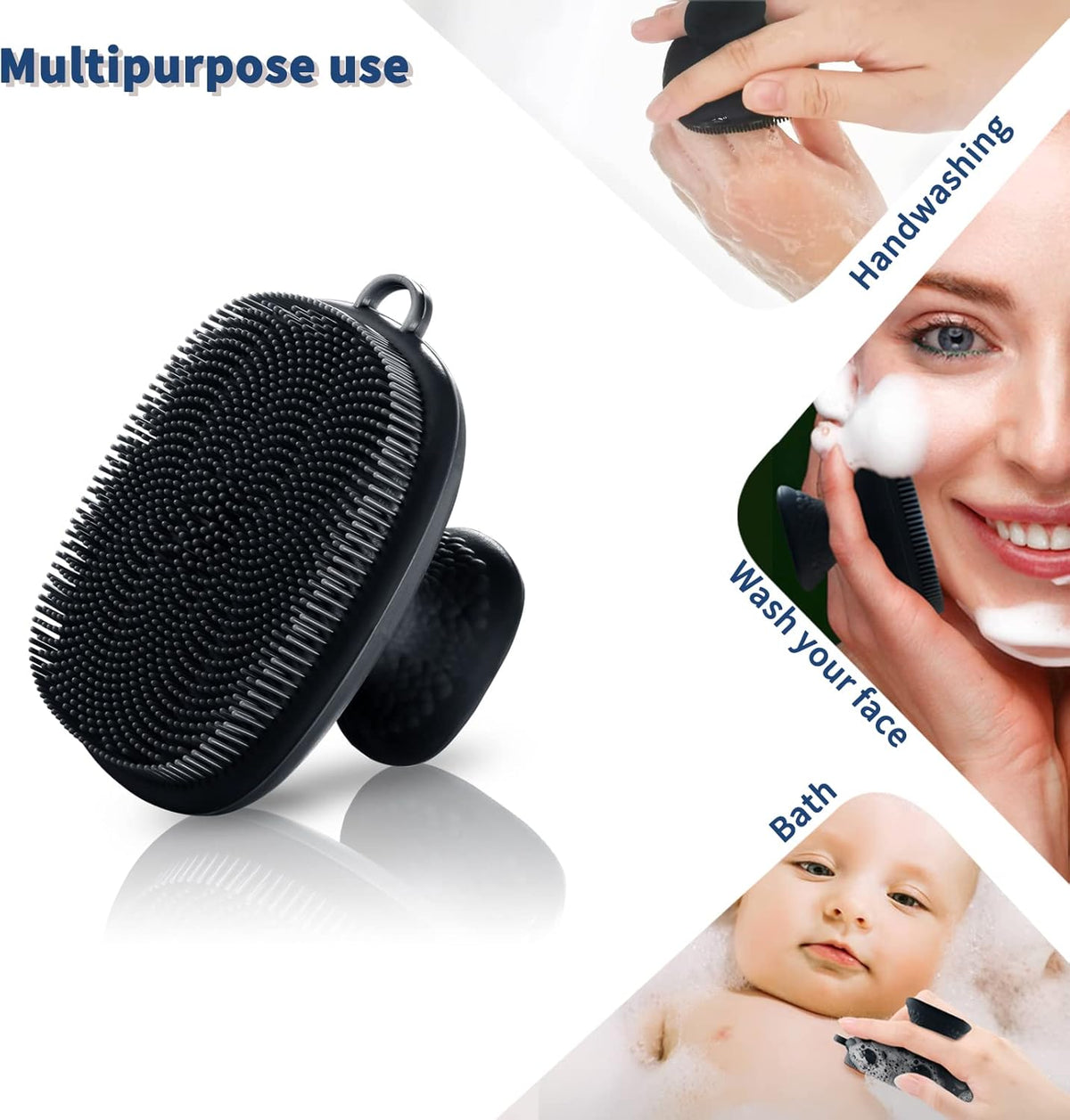 Face Scrubber, Silicone Face Scrubber for Men Facial Cleansing Brush Silicone Face Wash Brush Manual Waterproof Cleansing Skin Care Face Brushes for