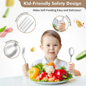 DRKIO Stainless Steel Toddler Utensils Set - 12 Pieces Kids Silverware Set Children Safe Food Grade Small Forks and Spoons Dishwasher Safe Mirror