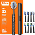 Bitvae ADA Accepted Electric Toothbrush, Travel Toothbrush Rechargeable for Adults and Kids, 60-Day Battery, 5 Modes, 8 Heads, Portable Travel Case