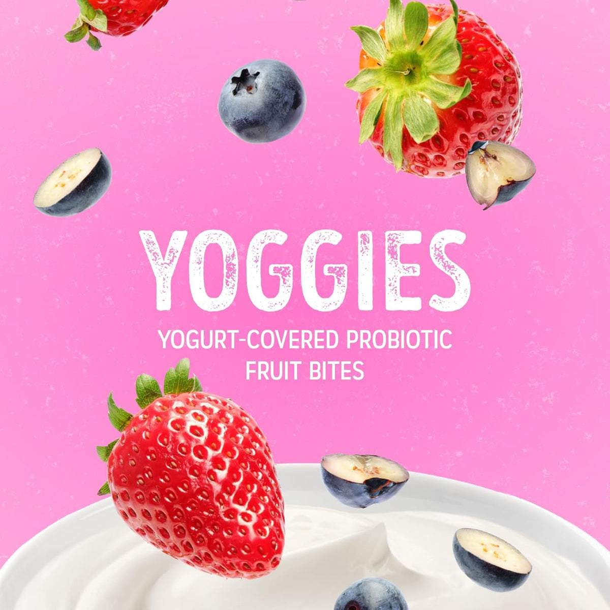Nature's Garden Probiotic Yoggies Multi Pack, 21oz (Strawberry 15x0.7 oz + Mixed Berry 15x0.7 oz) Yogurt Covered Healthy Snack, High Fiber, Real