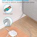 Flat Plug Power Strip, 6ft Ultra Flat Extension Cord - 3 Outlets 4 USB Ports (2 USB C) 22.5W/4.5A Desktop Charging Station, Power Strip No Surge