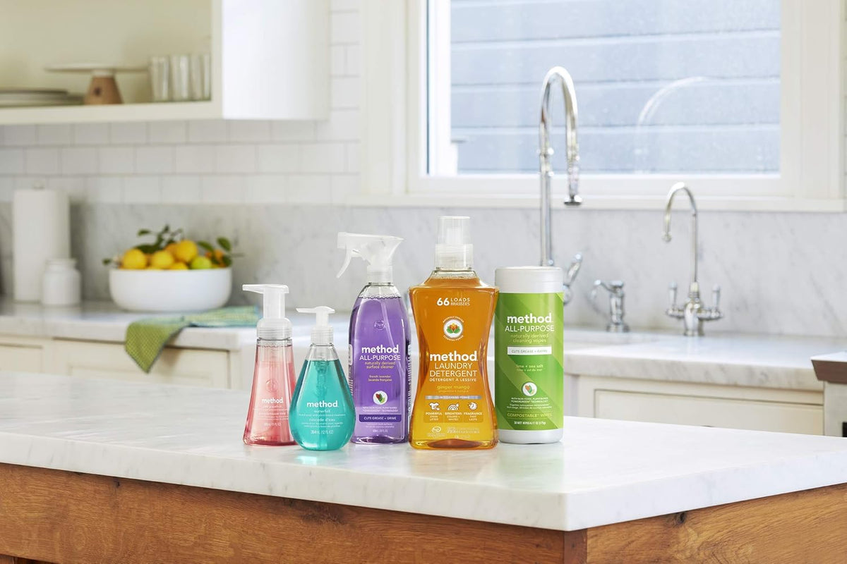 Method All-Purpose Cleaner Spray, French Lavender, Plant-Based and Biodegradable Formula Perfect for Most Counters, Tiles and More, 28 Fl Oz, (Pack