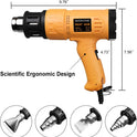 SEEKONE Heat Gun 1800W 122℉-1202℉（50℃- 650℃）Fast Heating Heavy Duty Hot Air Gun Kit Variable Temperature Control Overheat Protection with 4 Nozzles