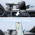 CHGeek Wireless Car Charger, 15W Fast Charging Auto Clamping Car Charger Phone Mount Phone Holder fit for iPhone 16 15 14 13 12 Pro Max 11 XR XS