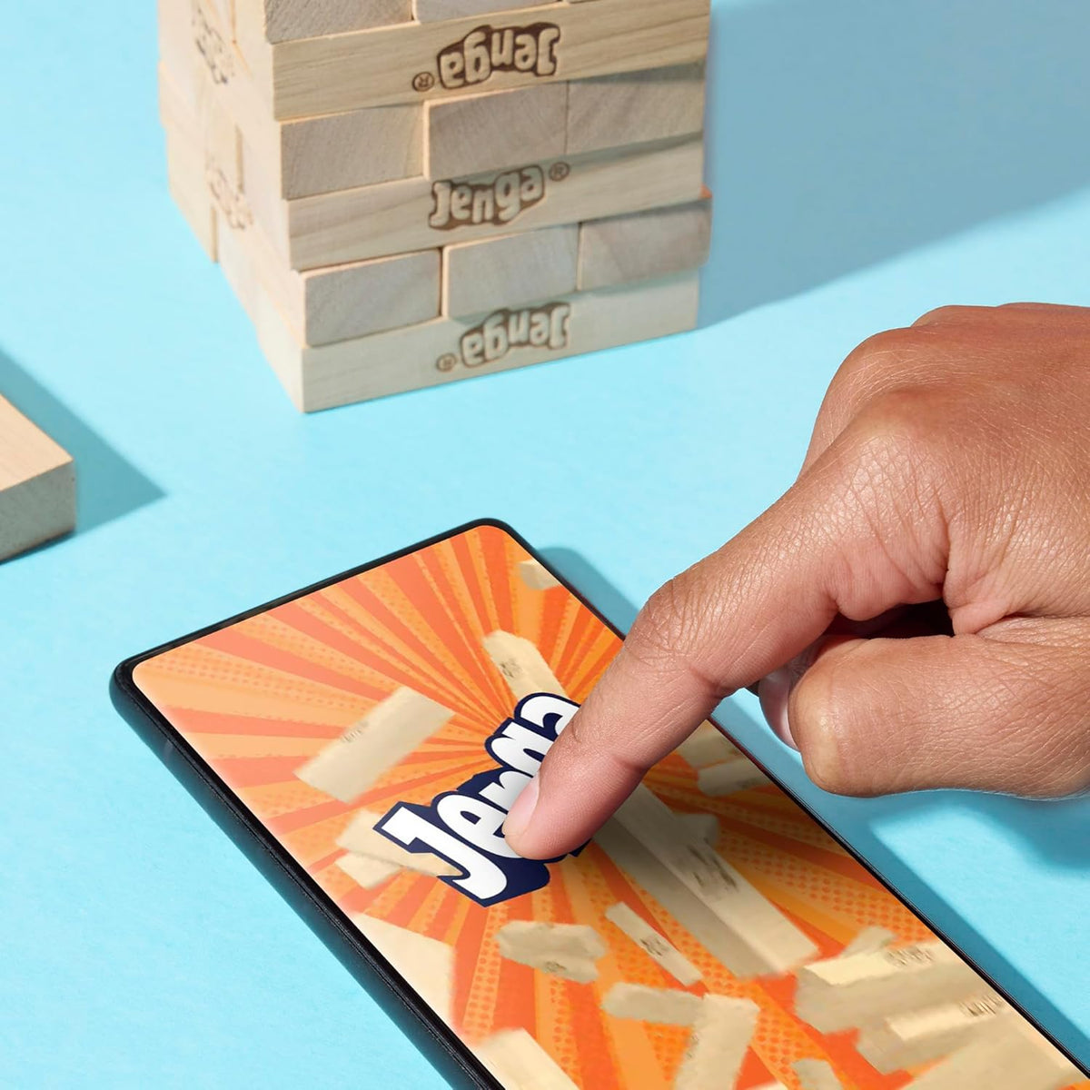 Hasbro Gaming Jenga Game | The Original Wood Block Game with Genuine Hardwood Blocks | Stacking Tower | Ages 6+ | 1 or More Players | Party Games for