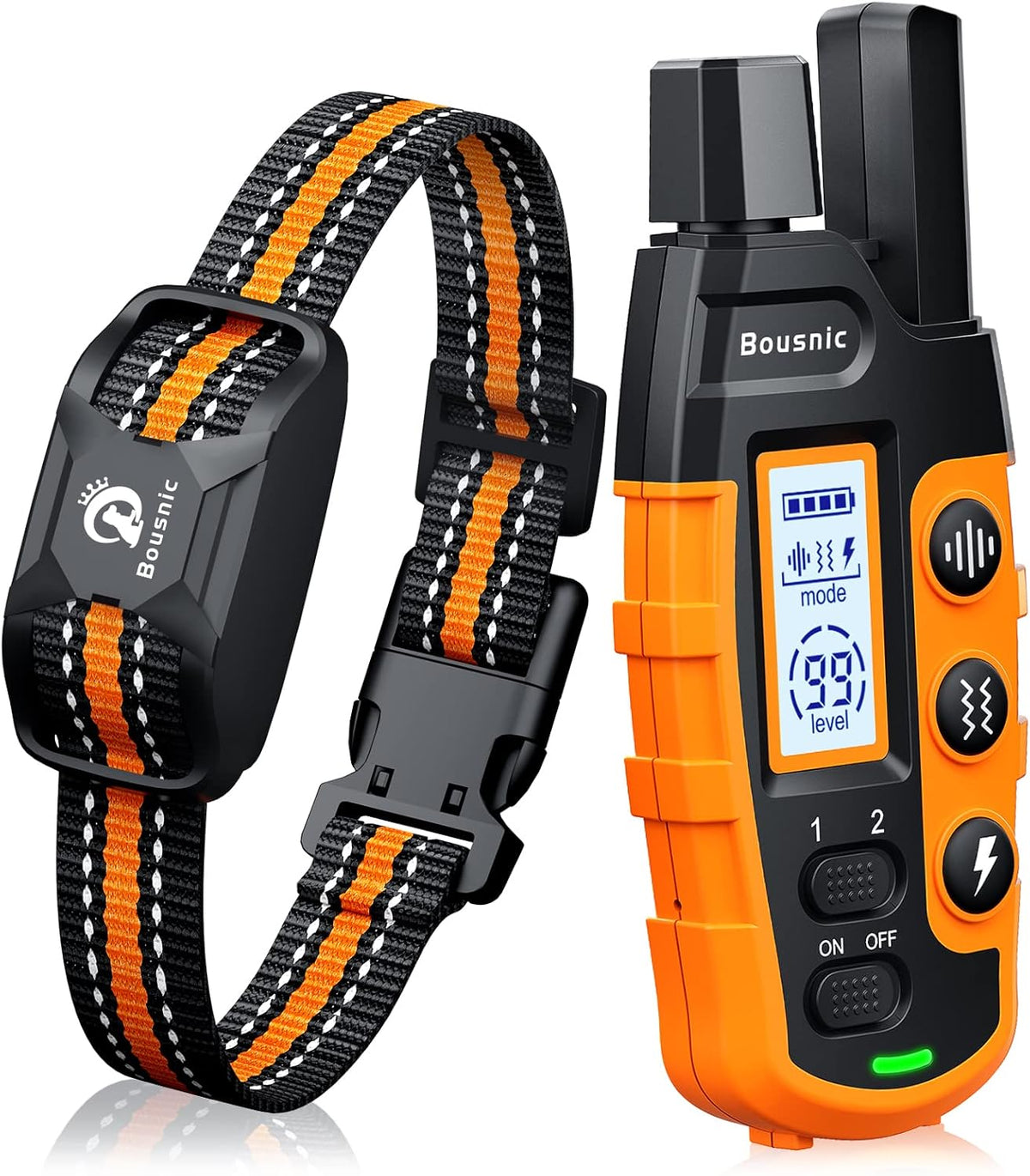 Bousnic Dog Shock Collar - 3300Ft Dog Training Collar with Remote for 5-120lbs Small Medium Large Dogs Rechargeable Waterproof e Collar with Beep