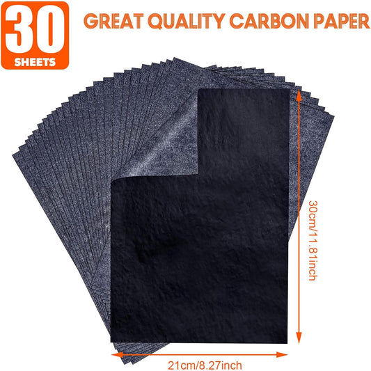 Carbon Paper for Tracing Graphite Transfer-Paper - PSLER 30 Pcs Black Graphite Paper for Tracing Drawing Patterns on Wood Projects Canvas Fabric