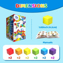 Magnetic Building Blocks Large, 1.65 inch Magnetic Stacking Cubes for Toddlers, Sensory & Montessori Toys for Boys & Girls 1 2 3 Years Old (12 PCS)