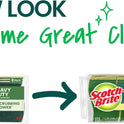 Scotch-Brite Heavy Duty Scrub Sponge, 9 Kitchen Sponges Designed for Tough Messes in the Kitchen that Last 3X Longer*, Best for Cast Iron Skillets