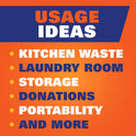 Hefty Strong White 13 Gallon Trash Bags with Drawstrings, Unscented Tall Kitchen Trash Bags, Resists Leaks, Punctures, and Tears, Durable Closure