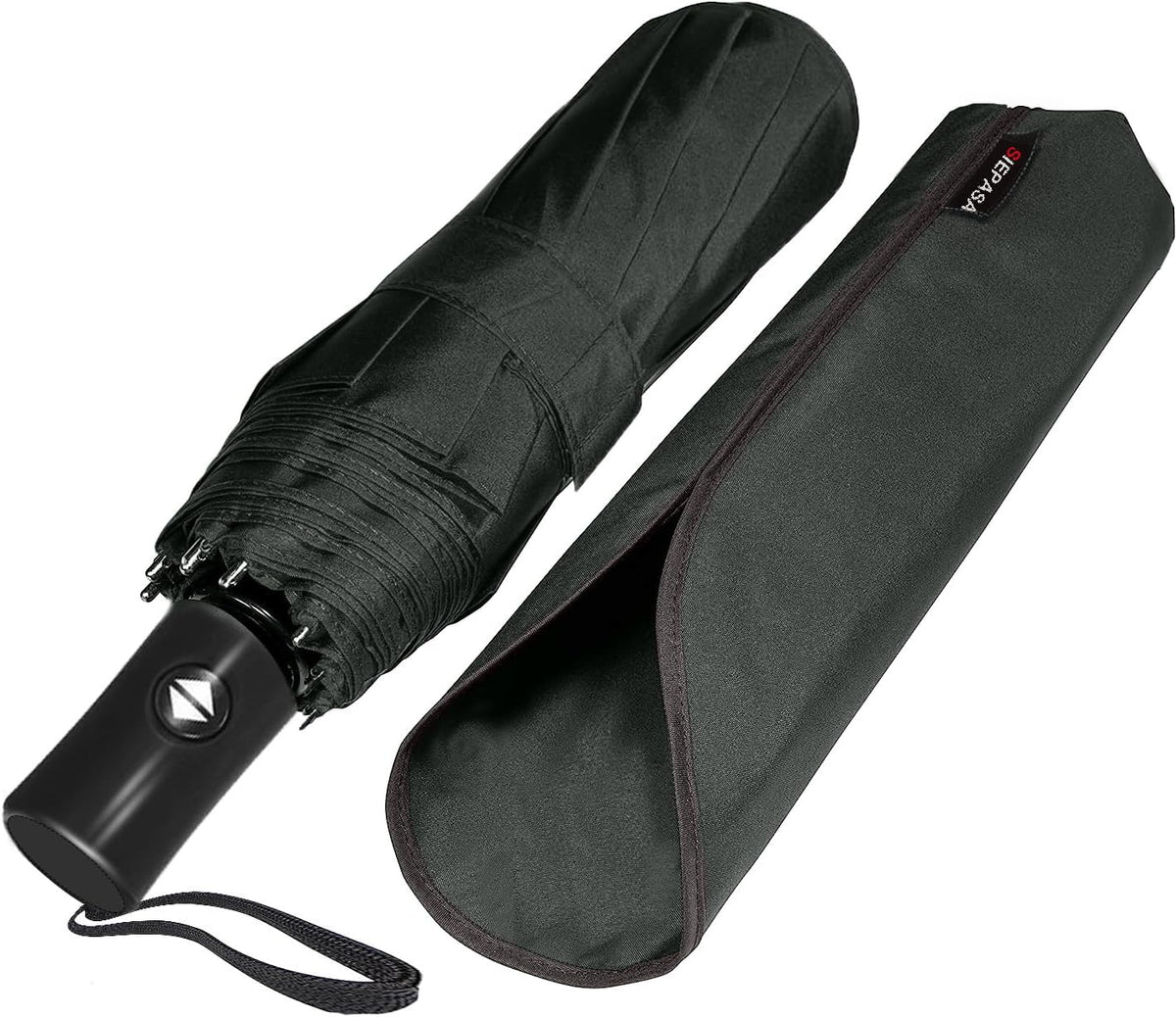 SIEPASA Compact Travel Umbrella - Windproof Auto Open/Close, Small Folding Umbrella for Rain - Lightweight & Durable with Fiberglass Frame