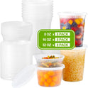 AOZITA 24 Sets Plastic Deli Food Containers With Lids, 8 oz 16oz 32oz Variety pack, Airtight Food Storage Containers, Freezer/Dishwasher/Microwave