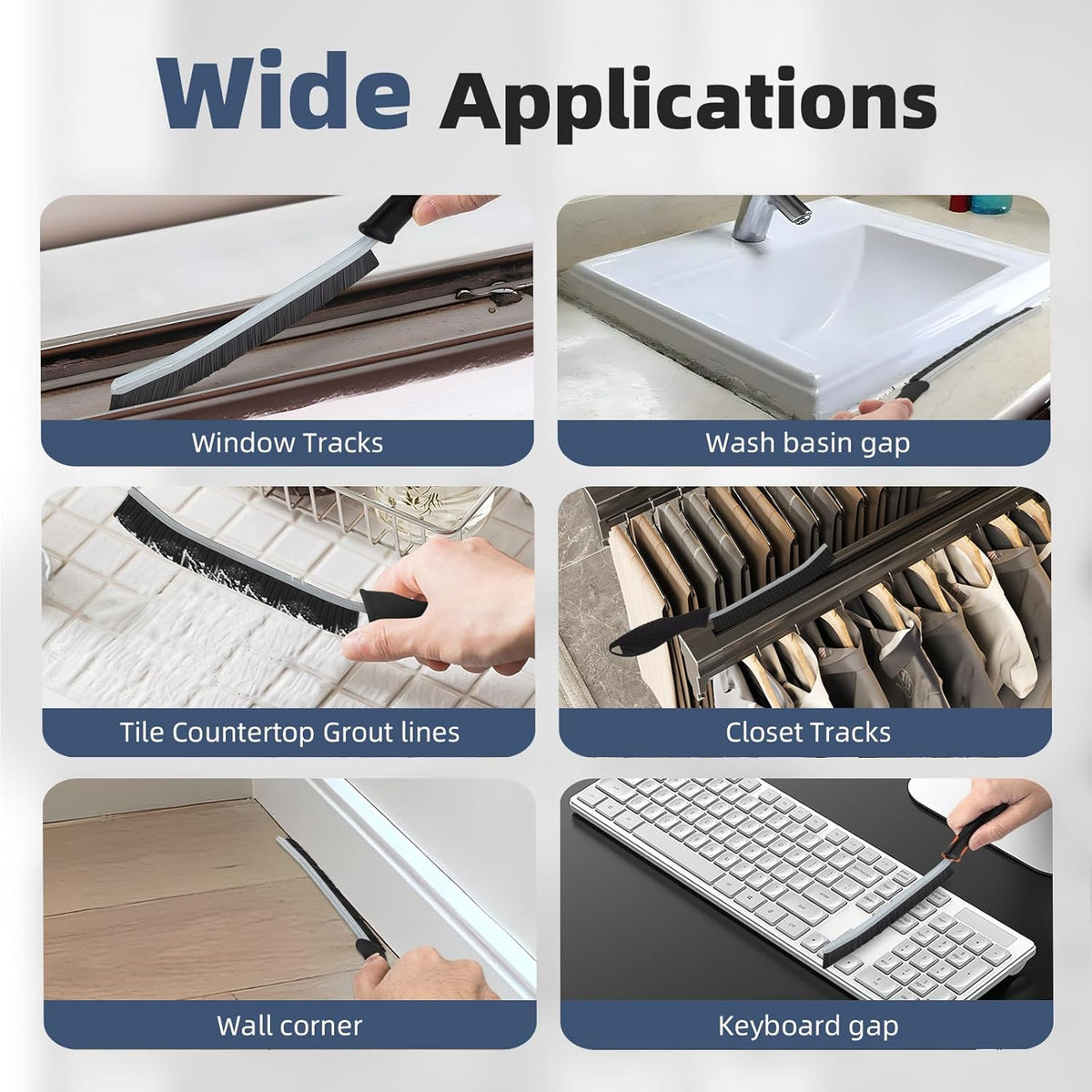 Hard Bristle Crevice Cleaning Brush - Cleaning Tools for Household Use, Multifunctional Gap Cleaning Supplies for Kitchen, Bathroom, Toilet, Window