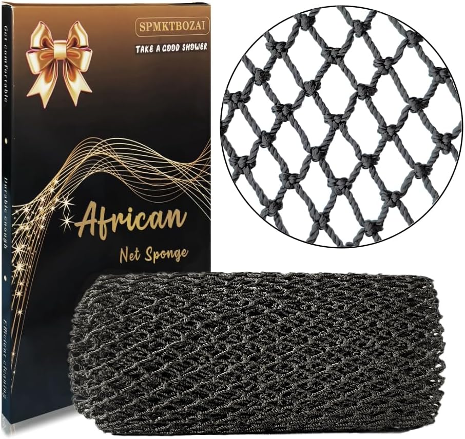 African Net Sponge Authentic, African Exfoliating Sponge Real African Net Black Owned, African Bath Sponge Back Scrubber, Body Exfoliator Shower Bath