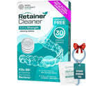 Weiss Naturals Retainer Cleaner Tablets, Invisalign Cleaner, Remove Stains, Odors & Plaque, PERSULFATE FREE Night Guard & Denture Cleaner 1-Month