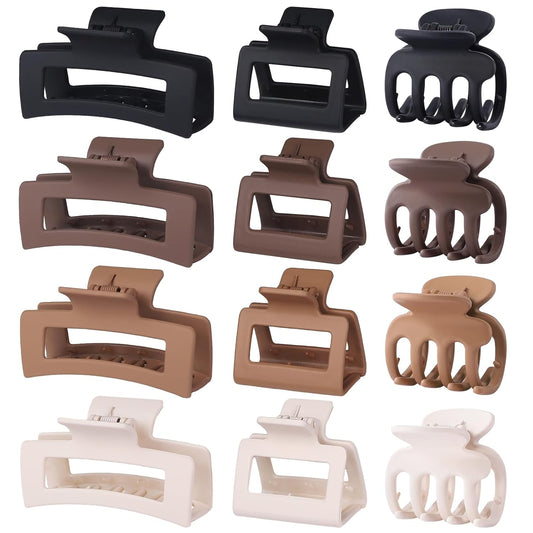 3 Styles Hair Clips for Women Small Medium Big Claw Clips for Thin Thick Hair 12 Pcs Hair Claw Clips Hair Clips Combination Hair Accessories for