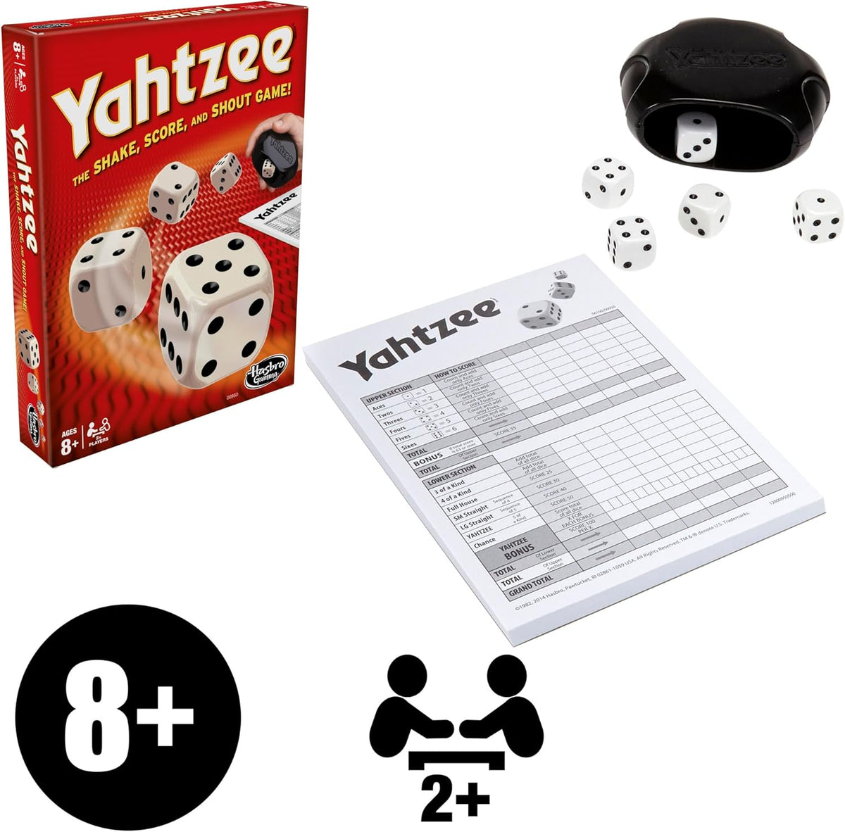 Hasbro Gaming Yahtzee Game, Fast-Playing Dice Games for Kids, Teens, and Adults, Strategy Games, Family Games for Kids, 2 or More Players, Ages 8 and