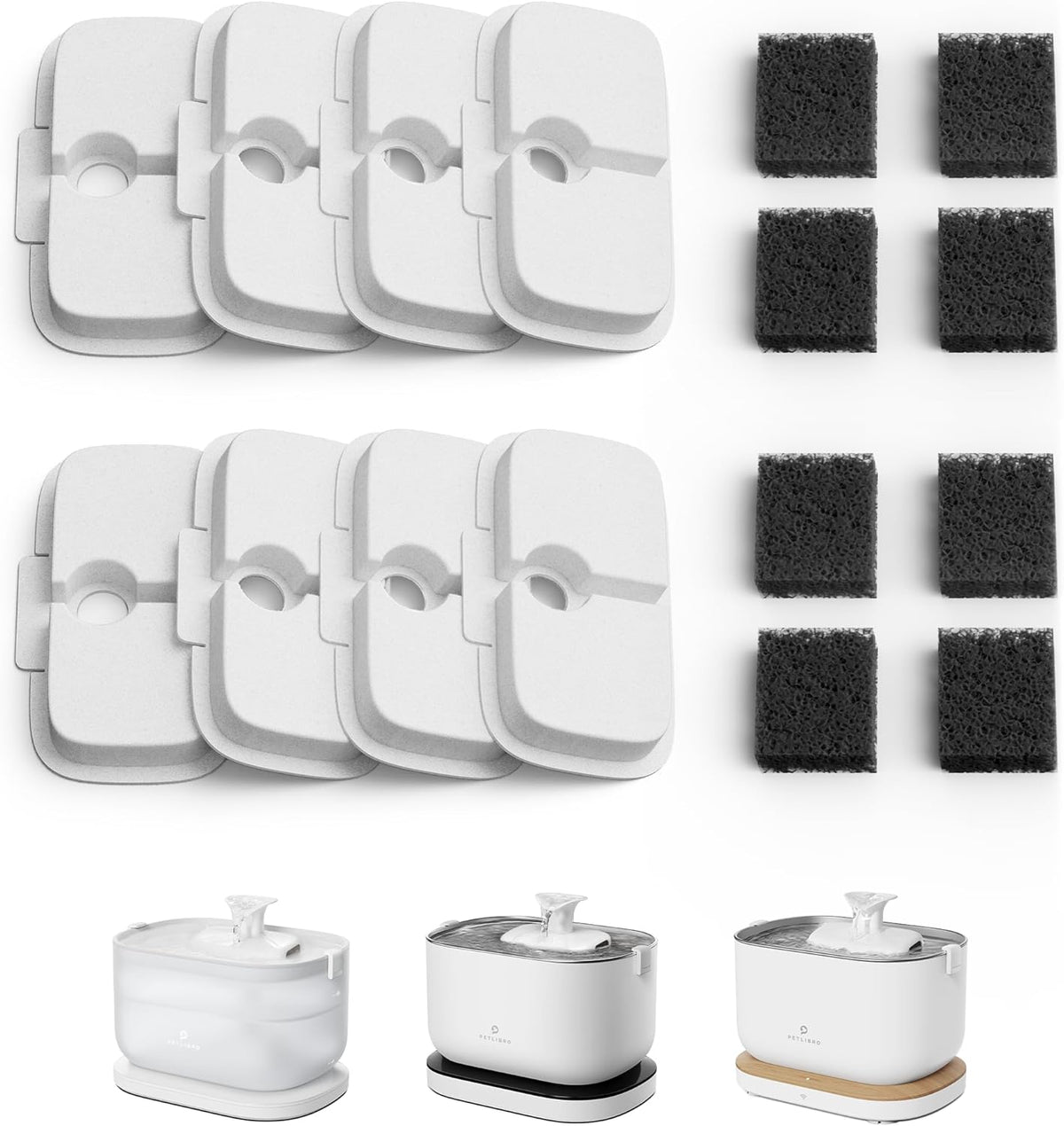 PETLIBRO Replacement Filters for Dockstream Cat Water Fountain PLWF005 PLWF115 PLWF105, 4 Months Set of Replacement Filters for Ultra Quiet Pet Water
